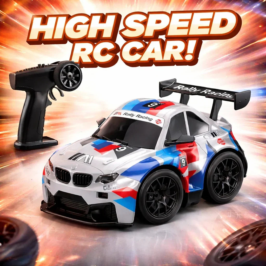 RC BMW M4 Drift Car with Spark Effect – 4WD Rechargeable Remote Control Racing Car