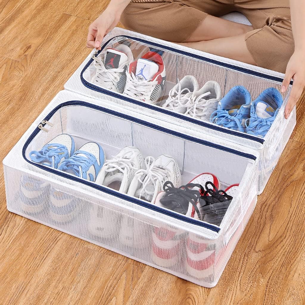 Foldable Transparent Storage Box for Shoes, Toys, Clothes, Books