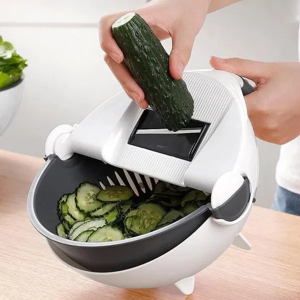 9-in-1 Vegetable Mandoline Slicer With Drain Basket