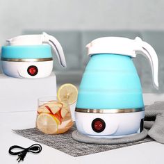 600ML Mini Electric Kettle EU Stainless Steel Silicone Foldable Water Kettles
